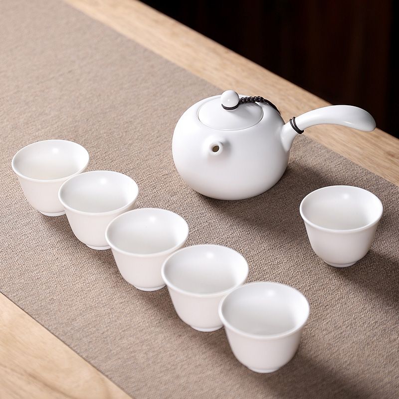 定窑侧把壶七头茶具套组
