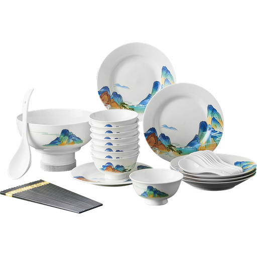 唯都 国风千里江山餐具32头W-CJ3321