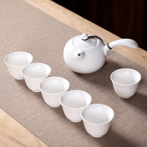 定窑侧把壶七头茶具套组